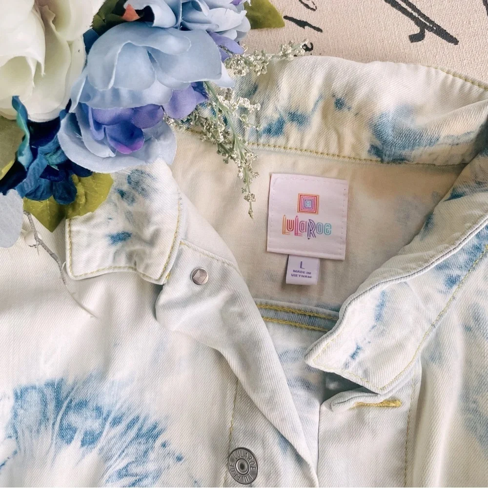 LuLaRoe Kenny Tie Dye Soft Denim Jacket Size L